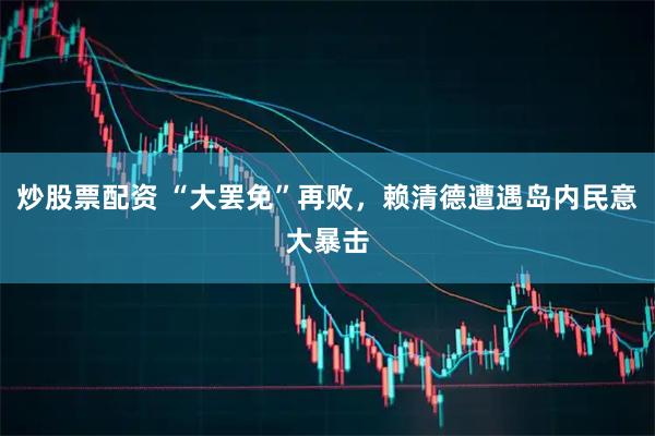 炒股票配资 “大罢免”再败，赖清德遭遇岛内民意大暴击