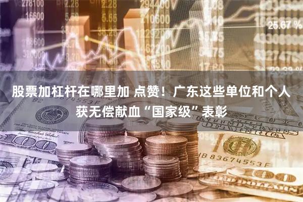 股票加杠杆在哪里加 点赞！广东这些单位和个人获无偿献血“国家级”表彰