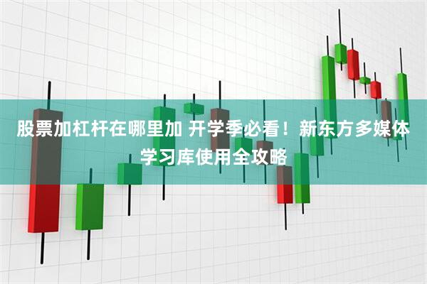 股票加杠杆在哪里加 开学季必看！新东方多媒体学习库使用全攻略