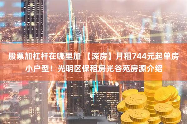 股票加杠杆在哪里加 【深房】月租744元起单房小户型！光明区保租房光谷苑房源介绍