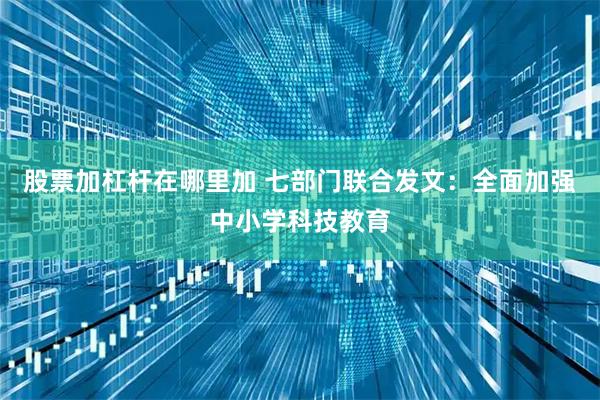 股票加杠杆在哪里加 七部门联合发文：全面加强中小学科技教育