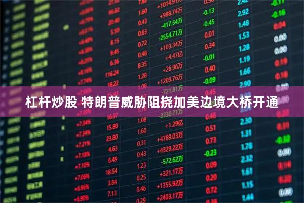 杠杆炒股 特朗普威胁阻挠加美边境大桥开通