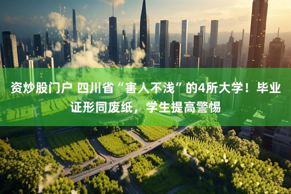 资炒股门户 四川省“害人不浅”的4所大学！毕业证形同废纸，学生提高警惕