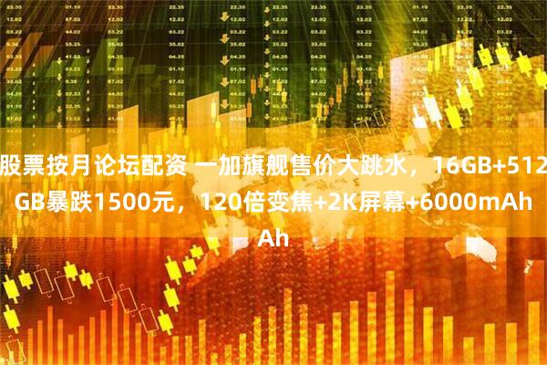 股票按月论坛配资 一加旗舰售价大跳水，16GB+512GB暴跌1500元，120倍变焦+2K屏幕+6000mAh