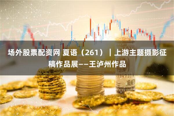 场外股票配资网 夏语（261）｜上游主题摄影征稿作品展——王泸州作品